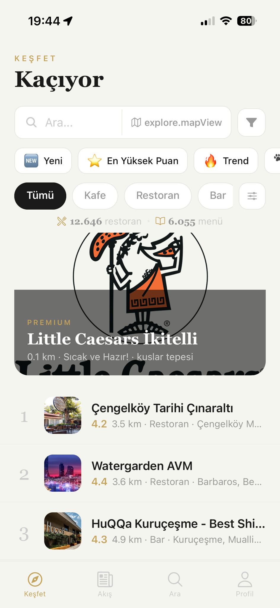 Restoranları Keşfedin